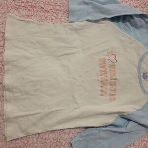 Reebok Women's Blue and White T-shirt